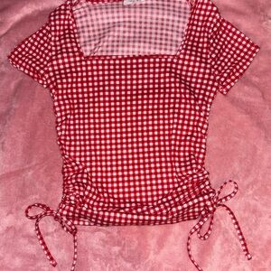 Red Gingham Women's Top